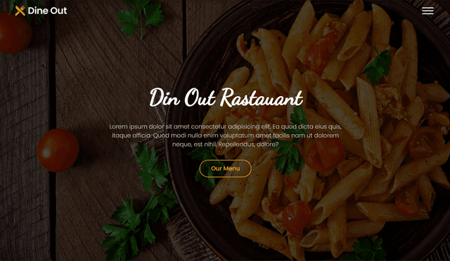 Din Out Restaurant | HTML, CSS Project